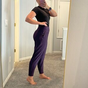 Old Navy power soft joggers in burgundy, size medium